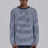 62 Stripe Navy Long-Sleeve Top
