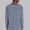 62 Stripe Navy Long-Sleeve Top