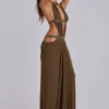 6AM Cut Out Maxi Dress in Moss