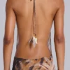 Alameda Metallic Cowl Backless Chiffon Maxi Dress