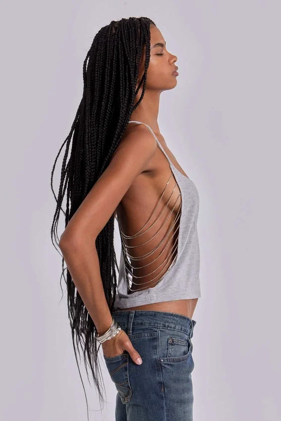 Aleya Beaded Top in Grey Marl
