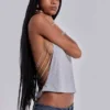 Aleya Beaded Top in Grey Marl