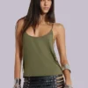 Aleya Beaded Top in Khaki