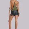 Aleya Beaded Top in Khaki