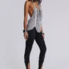 Alisia Backless Button Halter Top