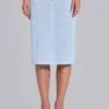 Alysa Airtex Midi Skirt in Turquoise