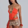 Areca Sequin Halter Top