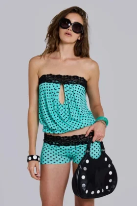 Ashlee Polkadot Lace Top