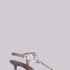 Azaela Metallic Button Heeled Sandals