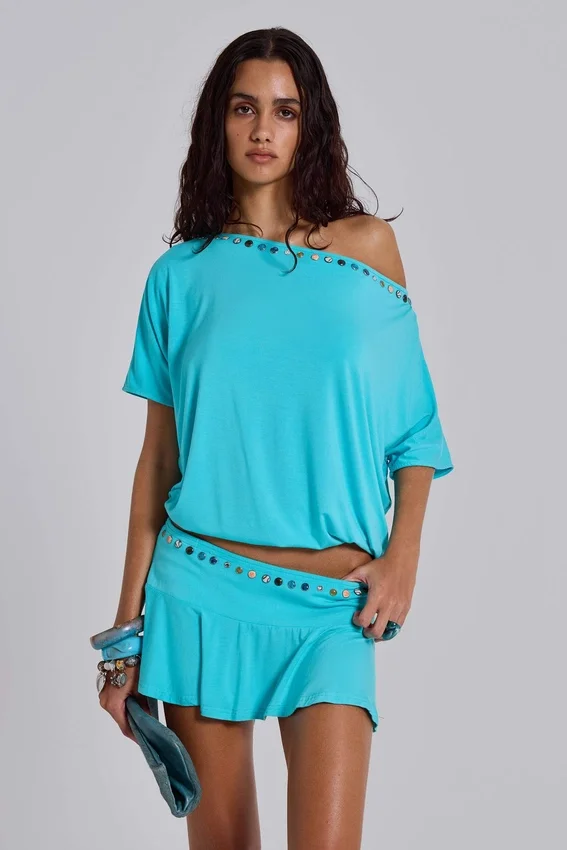 Azurae Studded Backless Top
