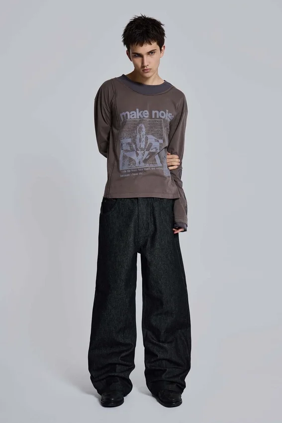 Noise Double Layer Long Sleeve Top