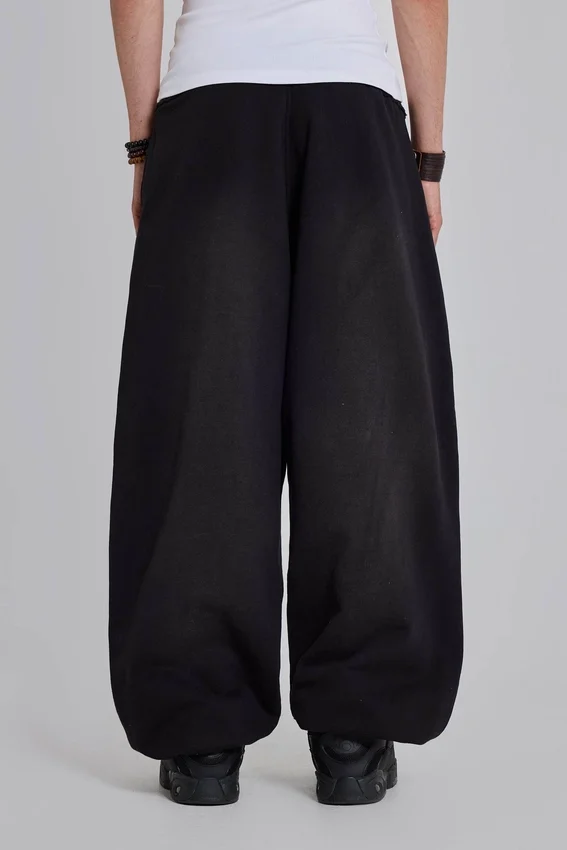 Black Baggy Cuffed Monster Joggers