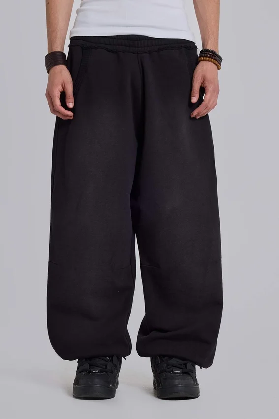 Black Baggy Cuffed Monster Joggers