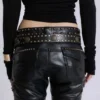 Black Carbon Black Studded Drift Bootcut Pants