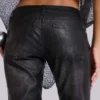Black Cooper PU Bootcut Jeans