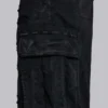 Black Distressed Beach Cargo Shorts