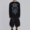 Black Distressed Beach Cargo Shorts
