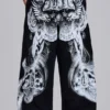 Black Gothic Print Baggy Monster Joggers