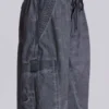 Black Oil Wash Parachute Pants
