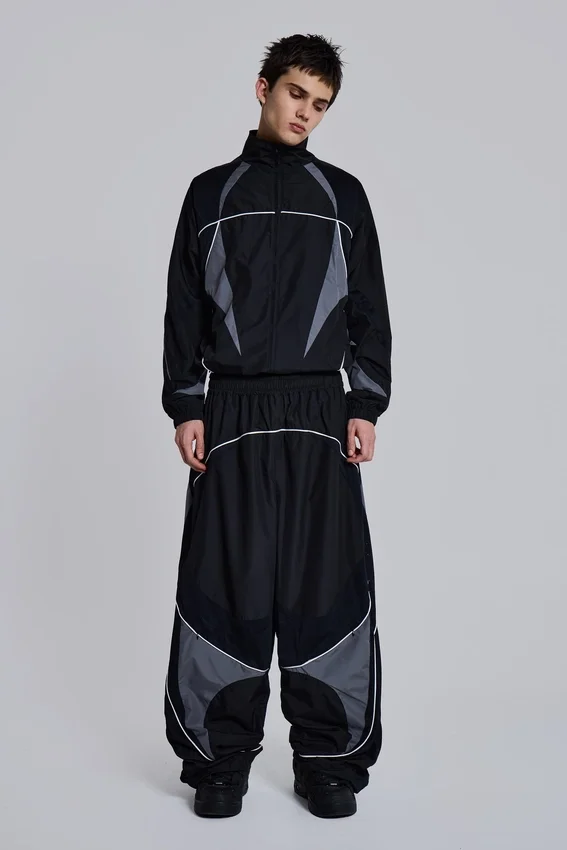 Black Panelled Vapor Jacket