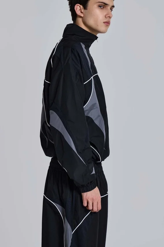 Black Panelled Vapor Jacket