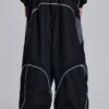 Black Panelled Vapor Joggers