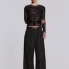 Black Pinstripe Goliath Suit Pants