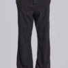 Black Pinstripe Stacked Bootcut Suit Pants