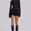 Black Wings Mesh Dress