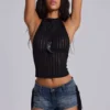 Black Zene Backless Top