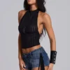 Black Zene Backless Top