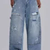 Blue Vintage Distressed Carpenter Jeans