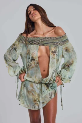 Breccia Embellished Mini Dress