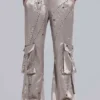 Briony Studded Satin Cargo Trousers