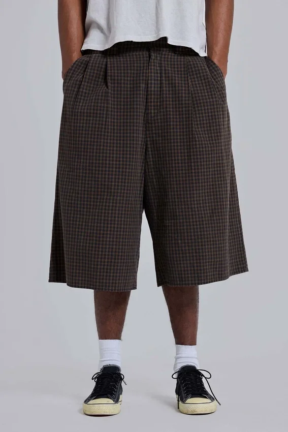 Brown Check XL Goliath Shorts