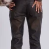 Brown Cooper PU Bootcut Jeans