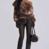 Brown Cooper PU Bootcut Jeans