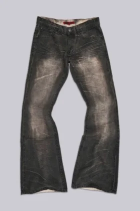 Brown Creased Drift Bootcut Jeans