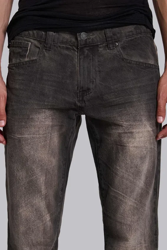 Brown Creased Drift Bootcut Jeans