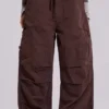 Brown Parachute Cargo Pants