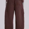 Brown Parachute Cargo Pants
