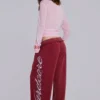 Burgundy Hardcore Jewel Monster Joggers