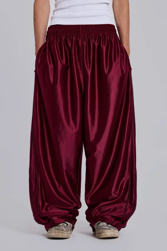Burgundy Metallic Vapor Joggers