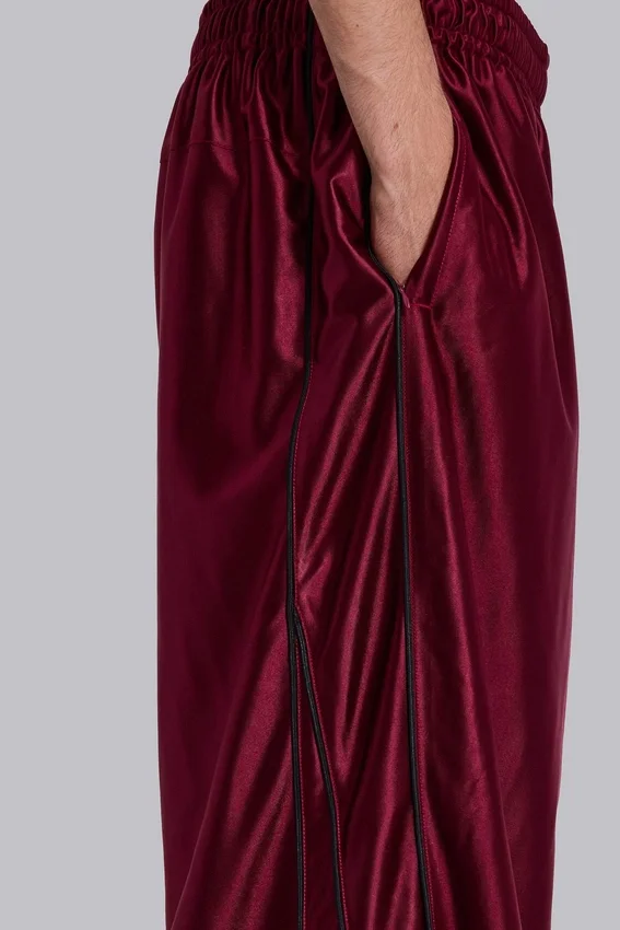 Burgundy Metallic Vapor Joggers