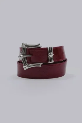 Burgundy Strike Metal Belt