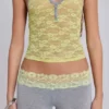 Cassia Lace Henley Halter Top