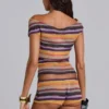 Cata Multi Stripe Asymmetric Knit Top