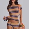 Cata Multi Stripe Asymmetric Knit Top
