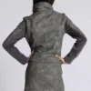 Cera Clasp PU Leather Funnel Jacket