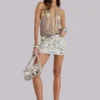 Chara Embellished Mirror Mini Skirt
